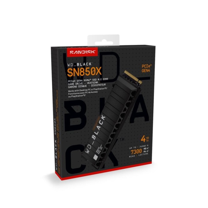 WD Black SN850X 4TB Disco SSD 7300MB/S con Disipador NVMe PCIe 4.0 M.2 Gen4 16GT/s