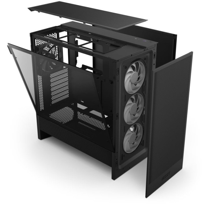 NZXT H5 Flow RGB 2024 Midi Tower E-ATX Cristal Templado USB-C Negra