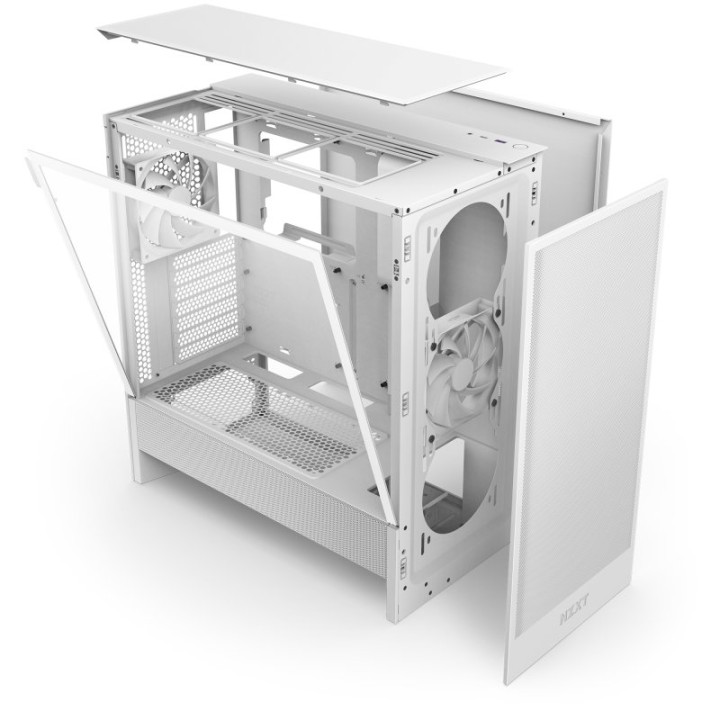 NZXT H5 Flow 2024 Midi Tower E-ATX Cristal Templado USB-C Blanca