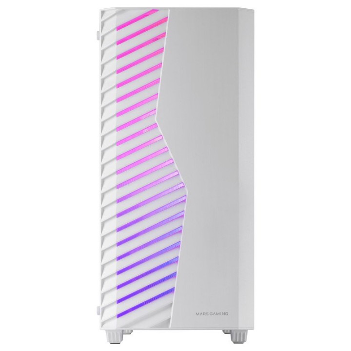 Mars Gaming MC-VOLT Caja ATX Ventilador ARGB 120mm Rejilla Frontal ARGB Cristal Templado Blanco