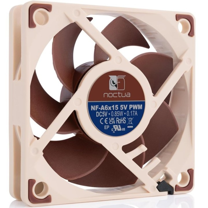 Noctua NF-A6X15 5V PWM Ventilador Suplementario 60cm Marrón