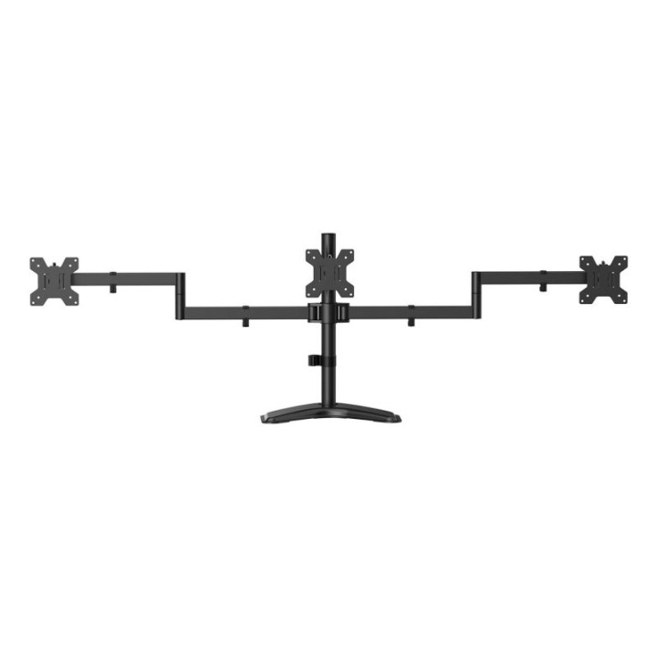 Aisens Soporte de Mesa con Peana Eco Giratorio e Inclinable para 3 Monitores 10kg de 13-27 Negro