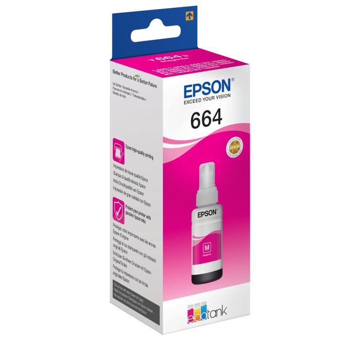 Botella de Tinta Epson EcoTank 664 Magenta (C13T664340)
