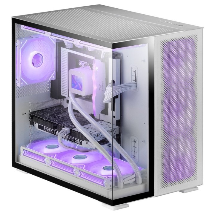 Mars Gaming MC-NOVA2 Caja Gaming Custom XXL E-ATX Doble Cristal Templado Alumino USB-C Blanco