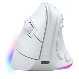Mars Gaming MM-SK Ratón Gaming Inalámbrico Vertical Ergonómico RGB Chroma 8400DPI Tri-Mode Blanco