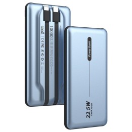 Cool Batería Externa Universal Power Bank 10.000mAh PD 22.5W (2 Cables) Azul