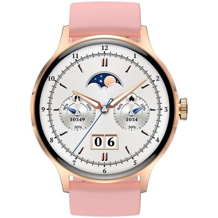 Cool Iris Reloj Smartwatch (AMOLED, Llamadas, Salud, Deporte) Silicona Rosa