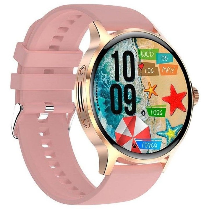 Cool Iris Reloj Smartwatch (AMOLED, Llamadas, Salud, Deporte) Silicona Rosa