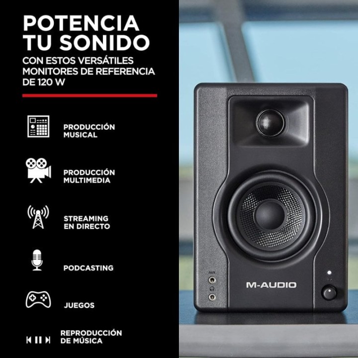 M-Audio BX3 Pareja de Monitores de Estudio Activos 120W Negros