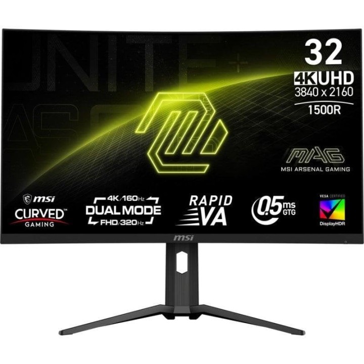 MSI MAG 321CUPDF 31.5" LED Rapid VA UltraHD 4K 160Hz 0.5m HDR 400 Adaptive Sync Curva