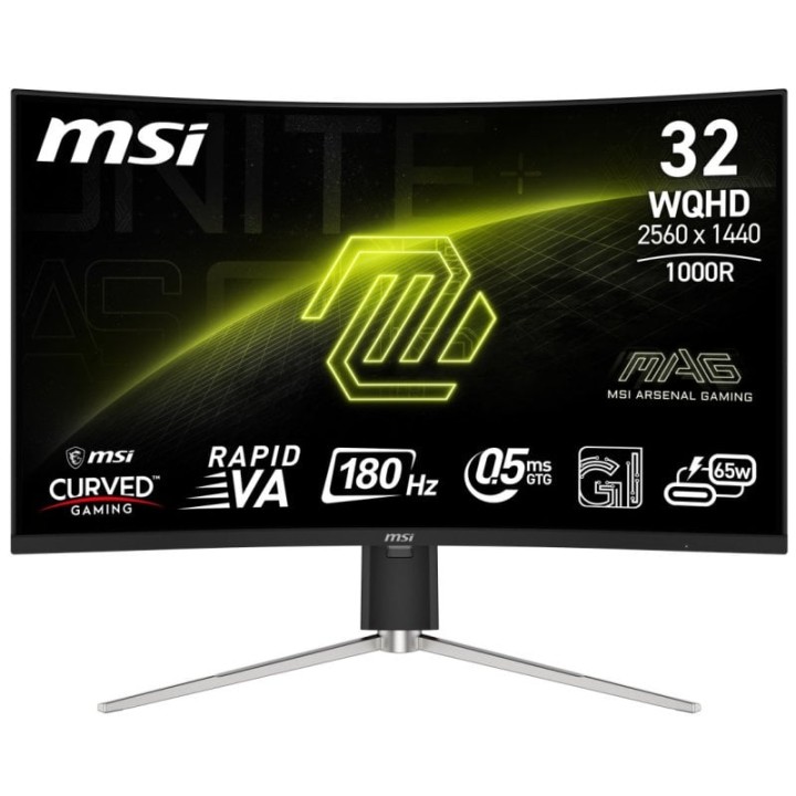 MSI MAG 325CQRF QD-E2 31.5" LED Rapid VA QHD 180Hz 0.5ms Adaptive Sync Curva USB-C