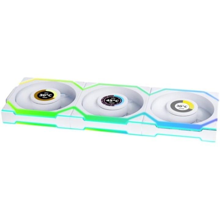 Lian-Li UNI FAN SL WIRELESS LCD 120 ARGB 3x Ventiladores Aspas Invertidas con Pantalla 120mm Blancos