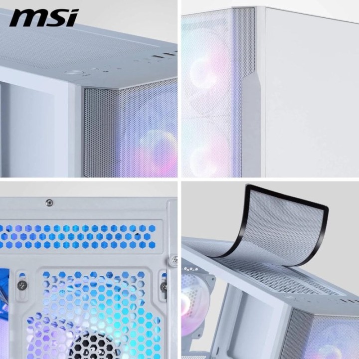 MSI MAG FORGE M100R Semi Torre mATX Cristal Templado USB 3.2 ARGB Blanca