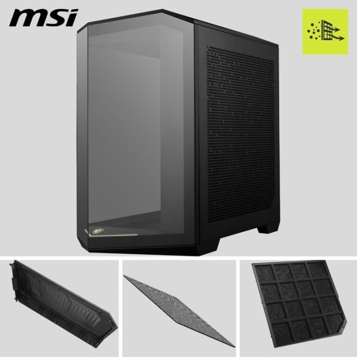 MSI MAG PANO 100R PZ ARGB Semi Torre Doble Cristal Templado USB-C Negra