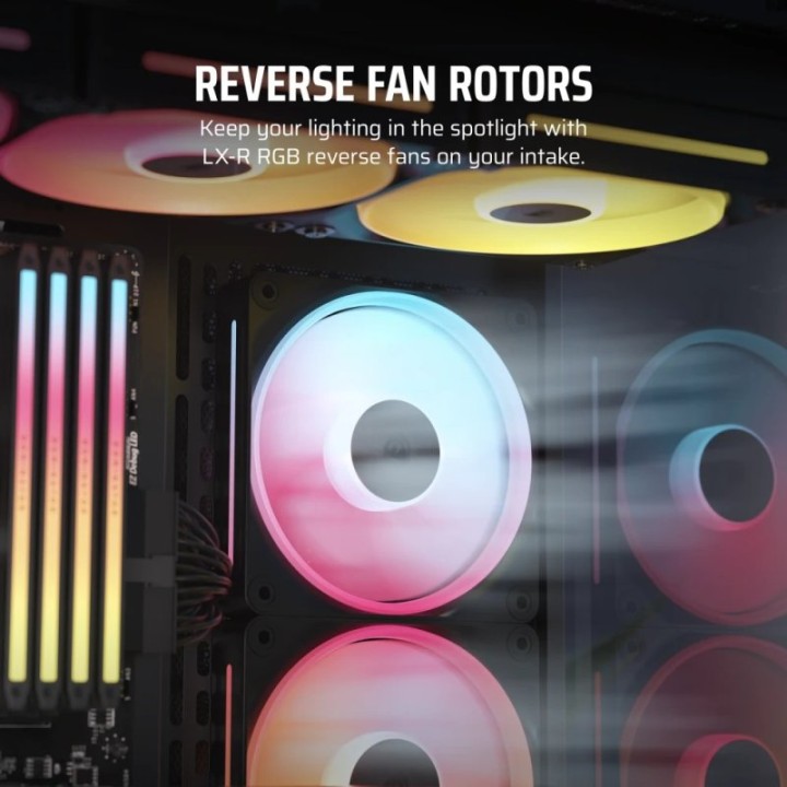 Corsair iCUE LINK LX120-R RGB Pack Triple Ventilador Suplementario PWM 120mm Negro