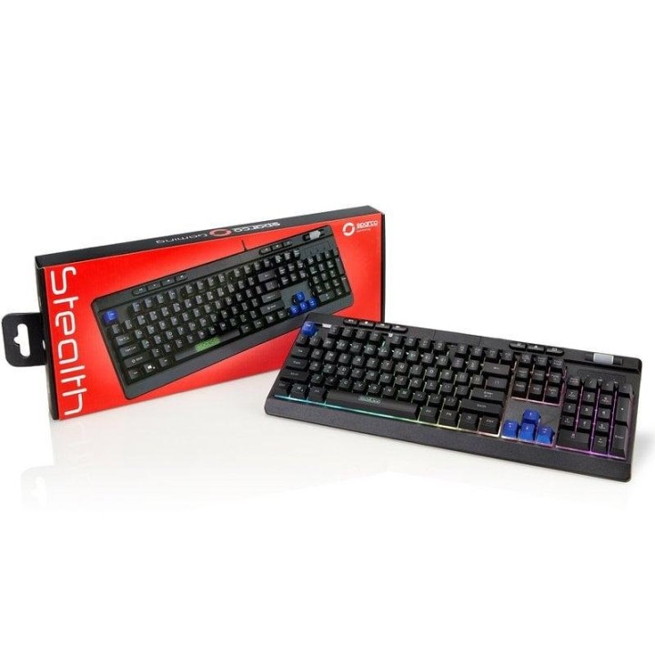 Teclado Sparco STEALTH de membrana Español RGB completo con ruleta volumen