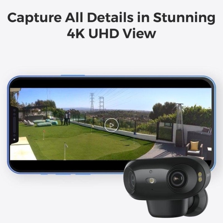 Reolink Argus Series B740X Cámara de Seguridad WiFi con Batería y Doble Lente 4K UHD 180º Blanca