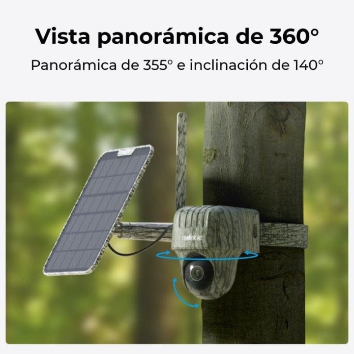 Reolink Cámara PT de Vida Silvestre con Batería 4G LTE, Visión de 360° en 4K