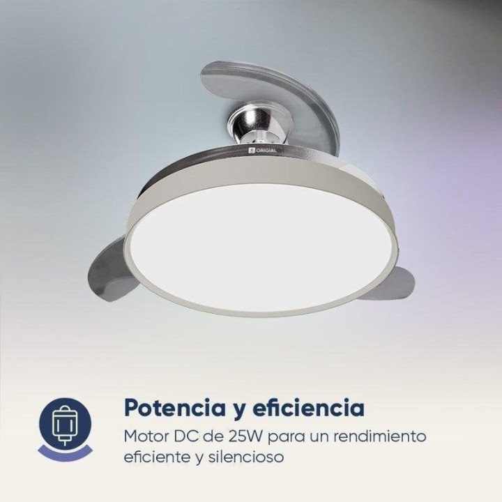 Origial AIRBLISS CEILING RETRACTABLE 25WIN Ventilador de Techo con Aspas Retráctiles 25W Inox