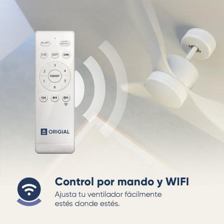 Origial AIRBLISS CEILING 25WW WIFI Ventilador de Techo 106cm Motor DC 25W con Luz y WiFi Blanco