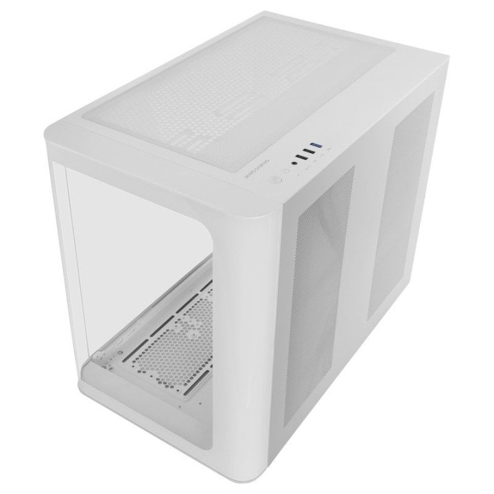 Mars Gaming MC-FUSION Gaming ATX Cristal Templado Continuo Curvo Doble Cámara Blanco