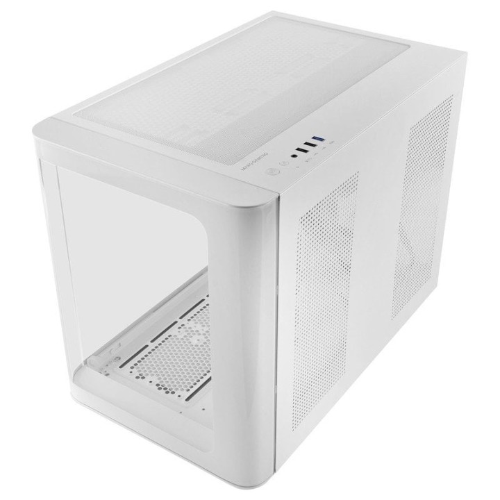 Mars Gaming MC-FUSIONM Caja Gaming Micro-ATX Cristal Templado Continuo Curvo Doble Cámara Blanco