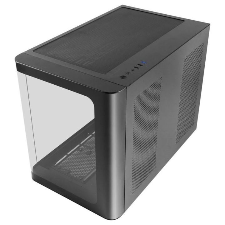 Mars Gaming MC-FUSIONM Caja Gaming Micro-ATX Cristal Templado Continuo Curvo Doble Cámara Negro