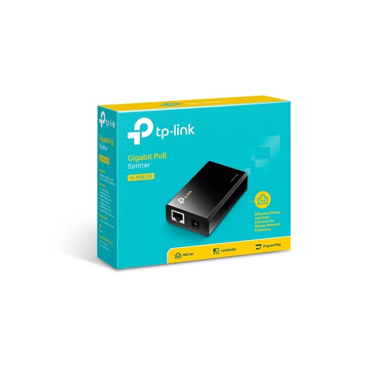 Splitter TP-Link 2xRJ45 GbE PoE Negro (TL-POE10R)