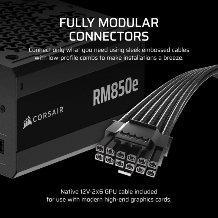 Corsair RMe Series RM850e ATX 3.1 PCIe 5.1 850W Cybenetics 80 Plus Gold Modular