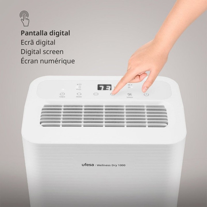 Ufesa Wellness Dry 1000 Deshumidificador 10L/día 250W para Estancias hasta 40m2 Blanco