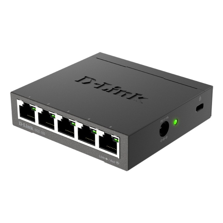 Switch D-Link 5p 10/100/1000 Metal Negro (DGS-105)