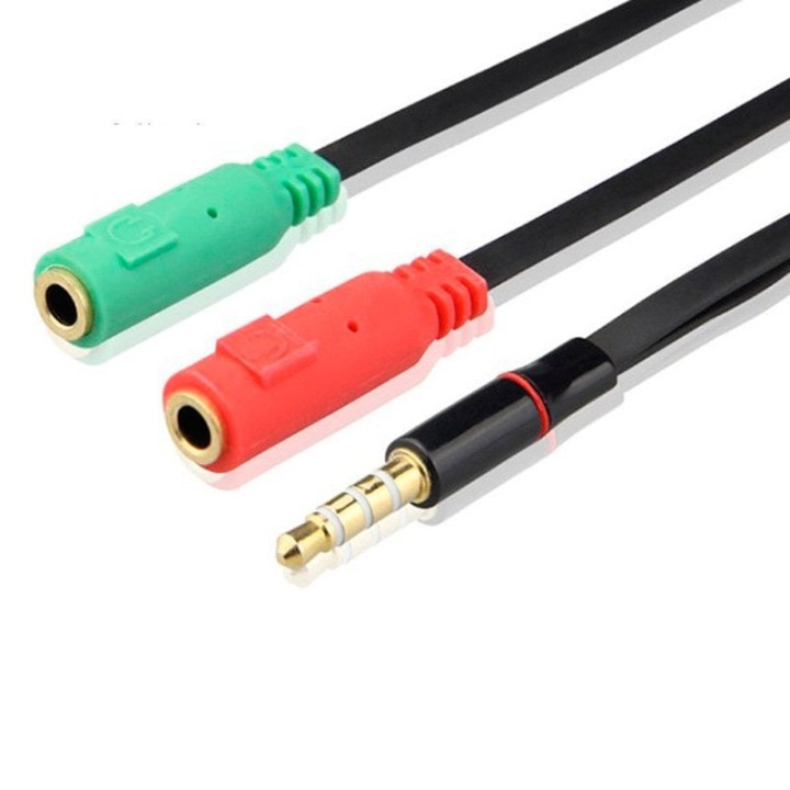Cool Adaptador Doble Entrada a Jack 3.5mm Auxiliar Universal 20cm Negro