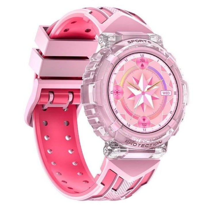 Cool Clever Reloj Smartwatch Silicona Rosa (Llamadas, Salud, Deporte)