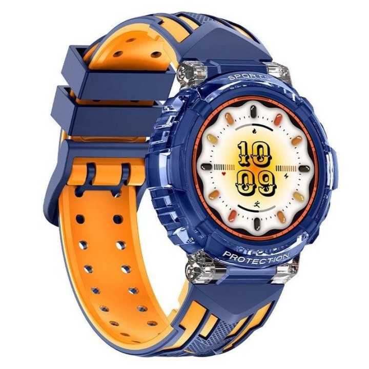 Cool Clever Reloj Smartwatch Silicona Azul/Naranja (Llamadas, Salud, Deporte)