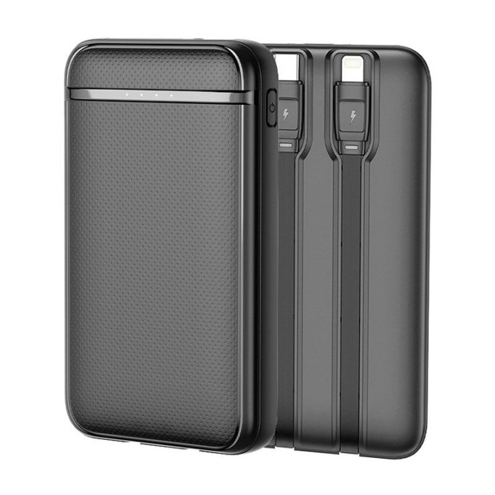 Cool Batería Externa Power Bank 5000 mAh con Cables USB-C / Lightning Negro