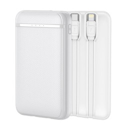 Cool Batería Externa Power Bank 5000 mAh con Cables USB-C / Lightning Blanco