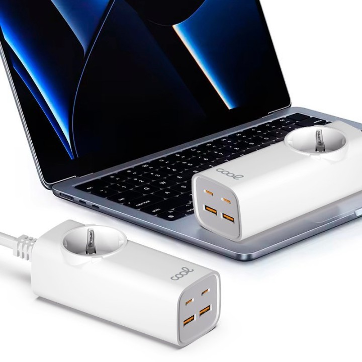 Cool Cargador Universal Multipuerto 65W Regleta 5 Puertos Blanco