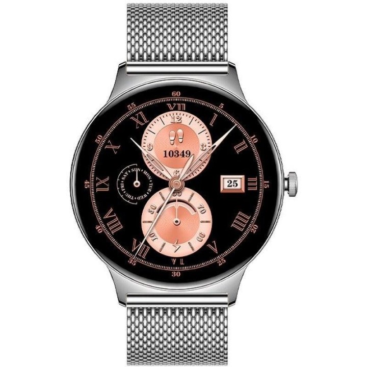 Cool Ultrathin Reloj Smartwatch (AMOLED, Llamadas, Salud, Deporte) Gris + 2 Correas