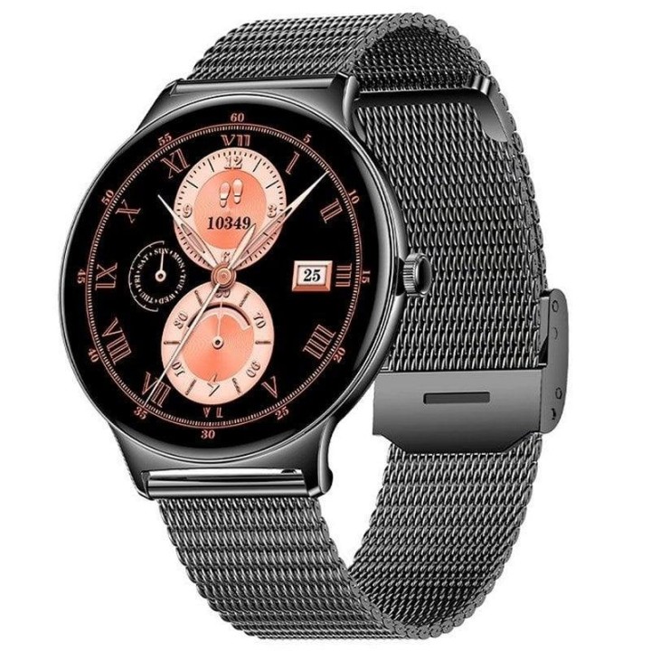 Cool Ultrathin Reloj Smartwatch (AMOLED, Llamadas, Salud, Deporte) Negro + 2 Correas