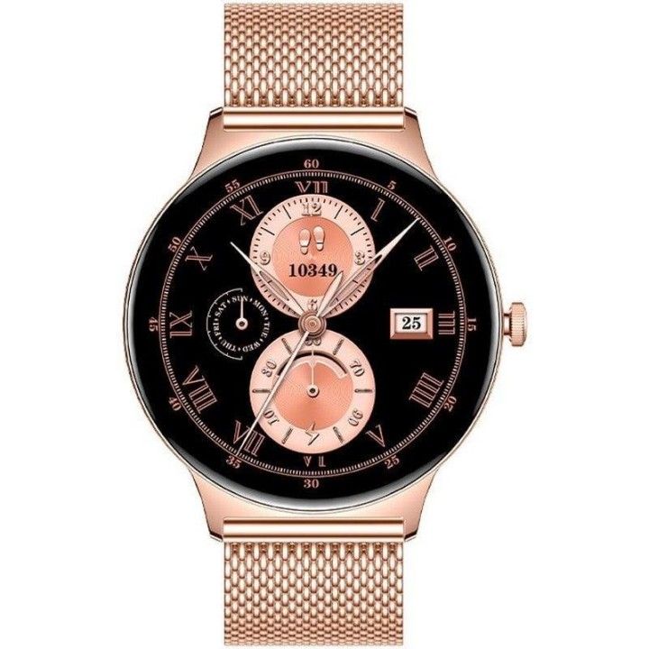 Cool Ultrathin Reloj Smartwatch (AMOLED, Llamadas, Salud, Deporte) Rosa + 2 Correas