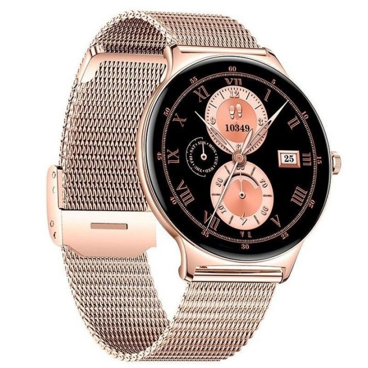 Cool Ultrathin Reloj Smartwatch (AMOLED, Llamadas, Salud, Deporte) Rosa + 2 Correas