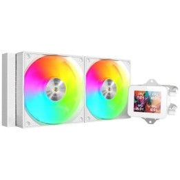 Mars Gaming ML-VISION240 Refrigeración Líquida AiO TDP 500W 2 Ventiladores ARGB Pantalla LCD Blanco
