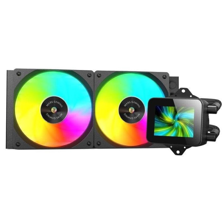 Mars Gaming ML-VISION240 Refrigeración Líquida AiO TDP 500W 2 Ventiladores ARGB Pantalla LCD Negro