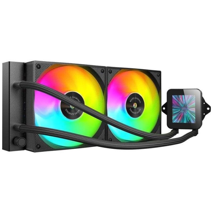 Mars Gaming ML-VISION240 Refrigeración Líquida AiO TDP 500W 2 Ventiladores ARGB Pantalla LCD Negro
