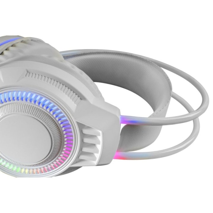 Mars Gaming MH124 Auriculares Gaming FRGB Micrófono Flexible Control Volumen Multiplataforma Blanco