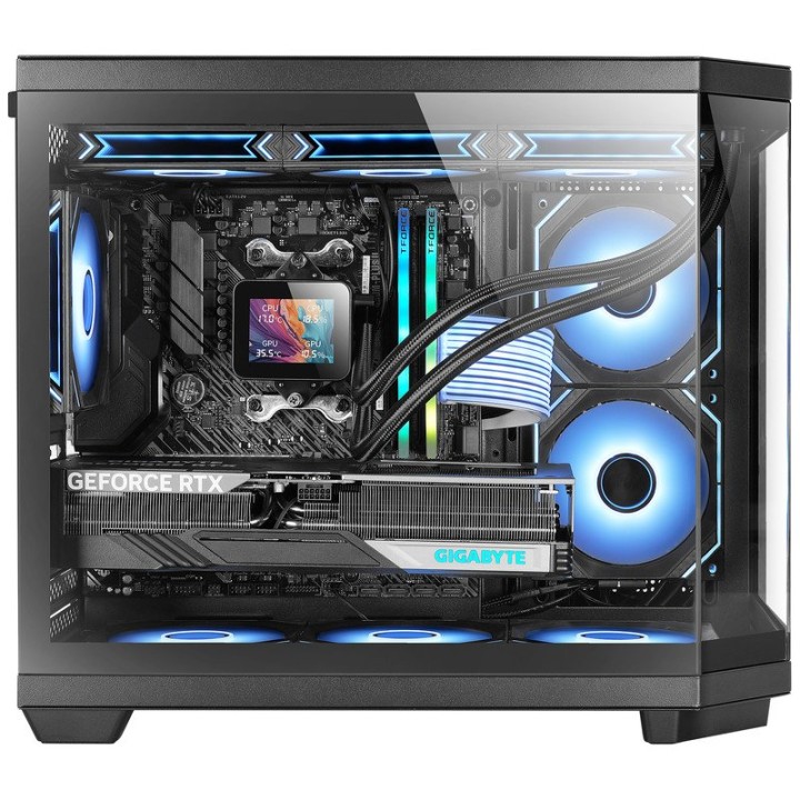 Mars Gaming MC-3TCOREM Caja Gaming Custom MicroATX Triple Cristal Templado Cámara Dual USB-C Negra
