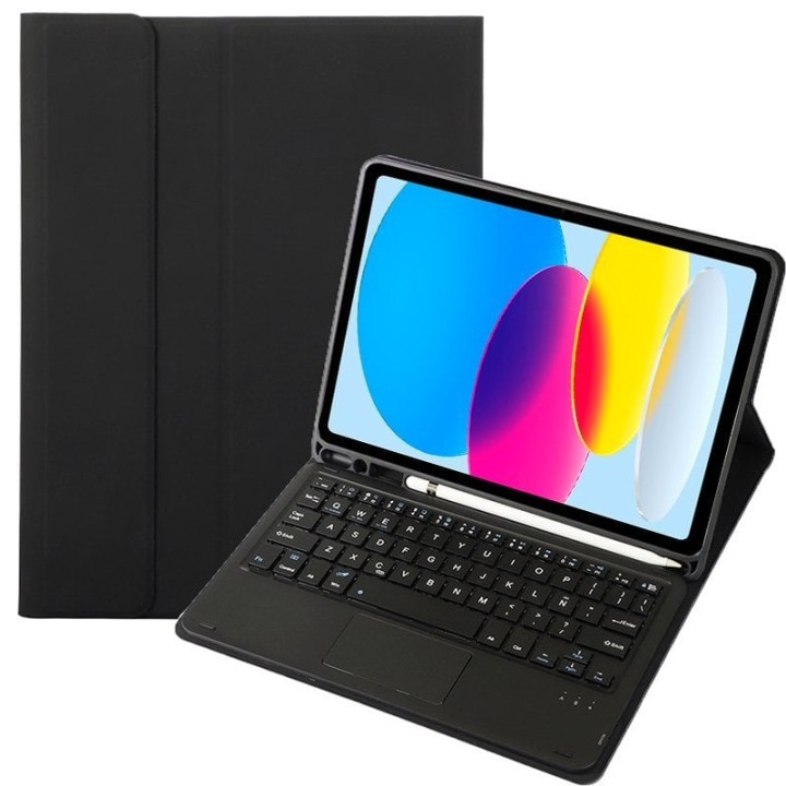 Funda COOL para iPad (2022 / 2024) 10.9 (10 Gen.) / iPad 11 2025 Teclado Bluetooth Polipiel Negro