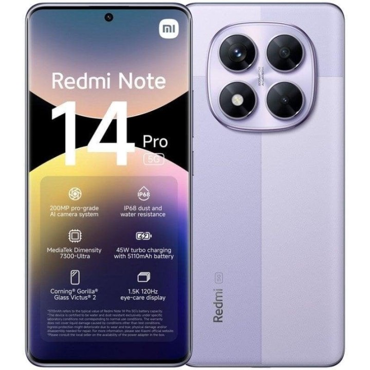 Xiaomi REDMI Note 14 Pro 5G 8GB 256GB 6.67" Violeta Lavanda