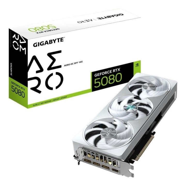 Gigabyte GeForce RTX 5080 AERO OC SFF 16GB GDDR7 Reflex 2 RTX AI DLSS4 Blanca