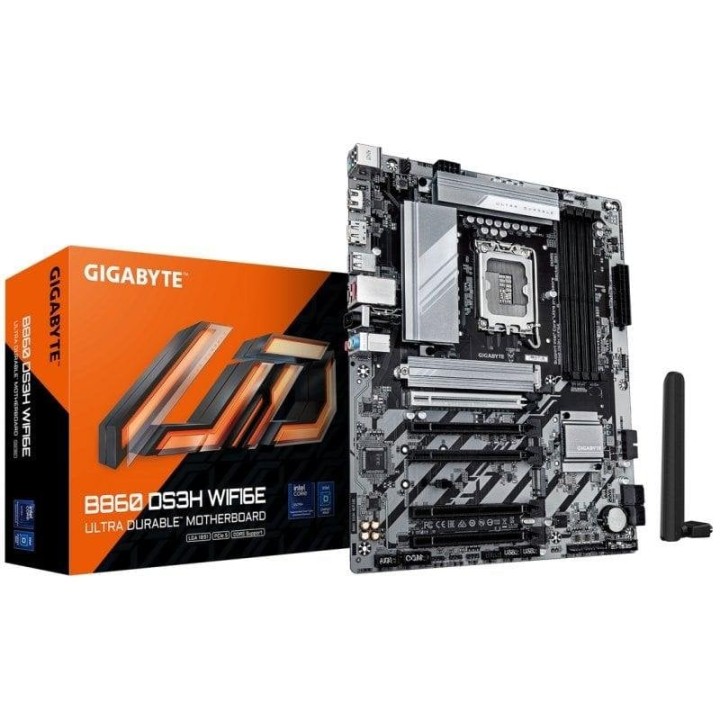 Placa Base Gigabyte B860 DS3H Intel B860 LGA1851 DDR5 ATX WiFi 6E PCIe 5.0 256GB 2.5GbE M.2 RAID